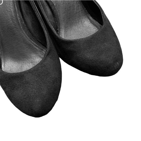 Aldo Black Pumps High Heels Closed Toe Suede Slip On Shoe Size 6 Almond Toe - Picture 7 of 9